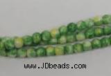 CRF180 15.5 inches 4mm round dyed rain flower stone beads wholesale