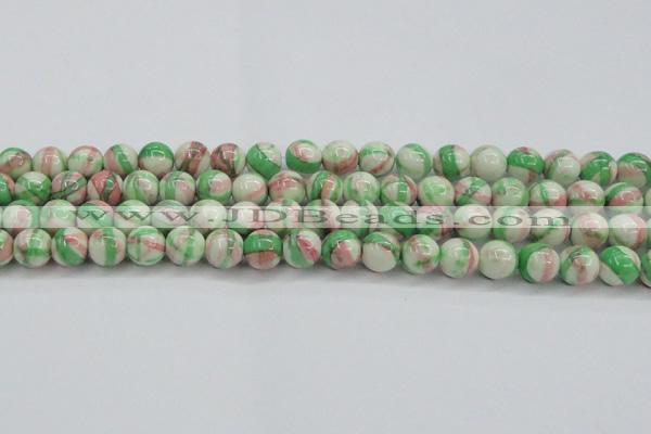 CRF384 15.5 inches 12mm round dyed rain flower stone beads wholesale