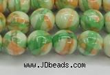 CRF420 15.5 inches 12mm round dyed rain flower stone beads wholesale