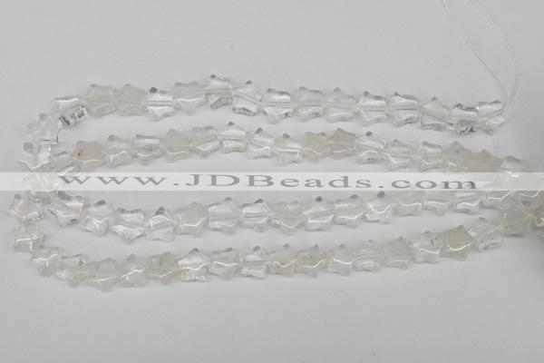 CRG08 15.5 inches 12*12mm star white crystal gemstone beads wholesale