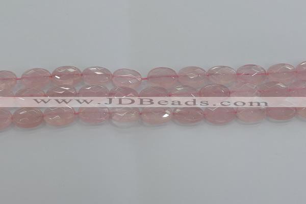 CRQ146 15.5 inches 10*14mm faceted oval natural rose quartz beads