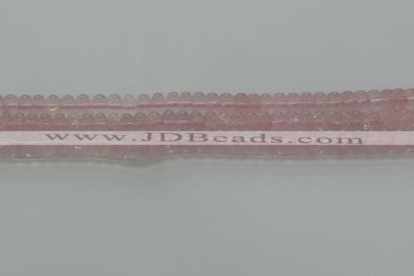 CRQ188 15.5 inches 6*10mm rondelle natural rose quartz beads