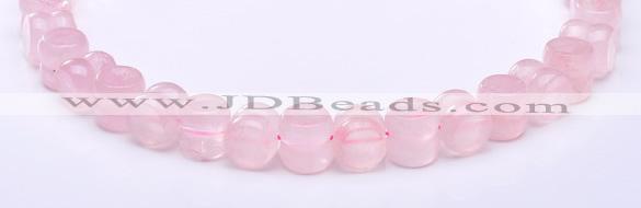 CRQ19 12*12mm dumbbell-shaped natural rose quartz bead Wholesale