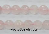 CRQ34 15.5 inches 10mm faceted round natural rose quartz beads