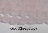 CRQ406 15.5 inches 6mm faceted nuggets matte rose quartz beads