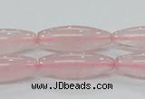 CRQ57 15.5 inches 10*30mm rice natural rose quartz beads wholesale
