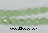 CRU201 15.5 inches 8mm faceted round green rutilated quartz beads