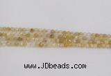 CRU666 15.5 inches 4mm faceted round golden rutilated quartz beads