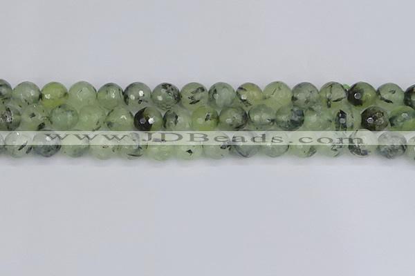 CRU804 15.5 inches 12mm faceted round prehnite gemstone beads