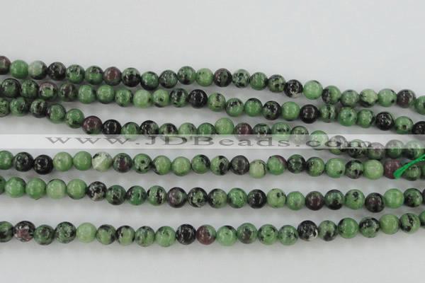 CRZ721 15.5 inches 6mm round ruby zoisite gemstone beads