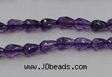 CSA24 15.5 inches 6*8mm faceted teardrop synthetic amethyst beads