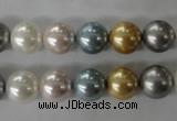 CSB1058 15.5 inches 10mm round mixed color shell pearl beads