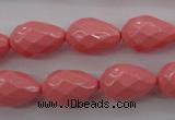 CSB1166 15.5 inches 12*18mm faceted teardrop shell pearl beads