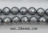 CSB1201 15.5 inches 10mm faceted round shell pearl beads