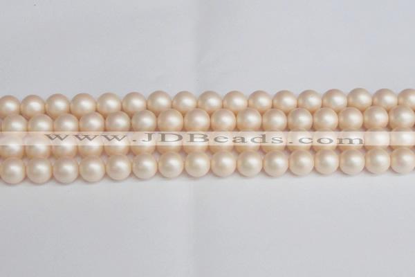 CSB1364 15.5 inches 12mm matte round shell pearl beads wholesale