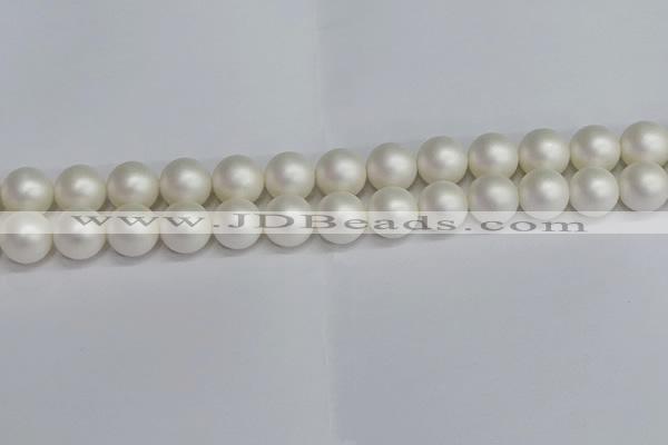 CSB1604 15.5 inches 12mm round matte shell pearl beads wholesale