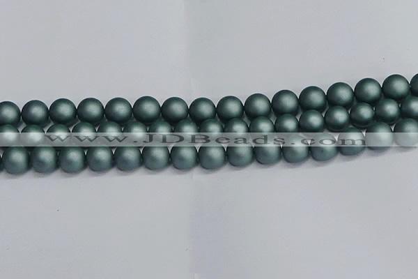 CSB1724 15.5 inches 12mm round matte shell pearl beads wholesale