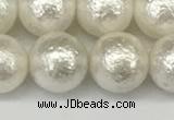 CSB2203 15.5 inches 10mm round wrinkled shell pearl beads wholesale