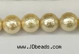 CSB2221 15.5 inches 6mm round wrinkled shell pearl beads wholesale