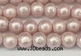 CSB2230 15.5 inches 4mm round wrinkled shell pearl beads wholesale