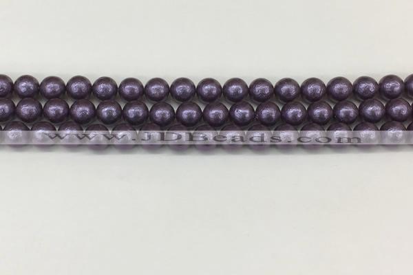 CSB2270 15.5 inches 4mm round wrinkled shell pearl beads wholesale