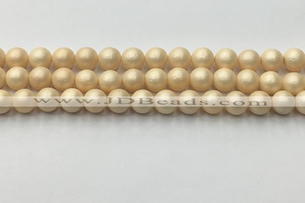 CSB2391 15.5 inches 6mm round matte wrinkled shell pearl beads