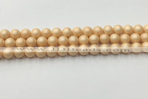 CSB2401 15.5 inches 6mm round matte wrinkled shell pearl beads