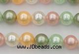 CSB327 15.5 inches 10mm round mixed color shell pearl beads