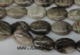 CSL41 15.5 inches 10*14mm oval silver leaf jasper beads wholesale