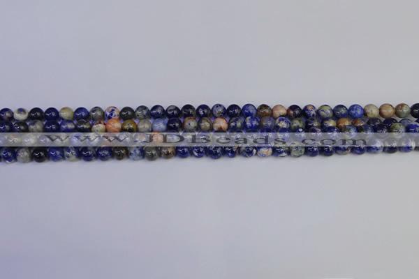 CSO510 15.5 inches 4mm round orange sodalite beads wholesale