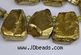 CTD3685 Top drilled 15*20mm - 25*30mm freeform plated white crystal beads