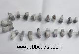 CTD988 Top drilled 10*15mm - 12*25mm nuggets plated druzy amethyst beads