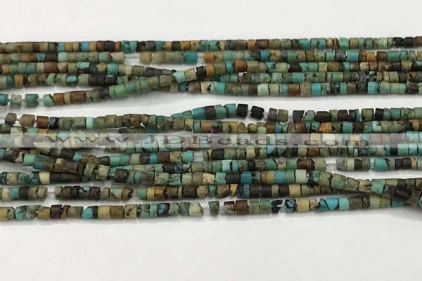 CTG1373 15.5 inches 2*2mm heishi tiny green turquoise beads