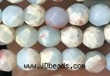 CTG3546 15.5 inches 4mm faceted round serpentine jasper beads