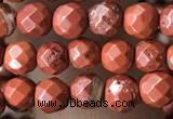 CTG3554 15.5 inches 4mm faceted round red jasper beads