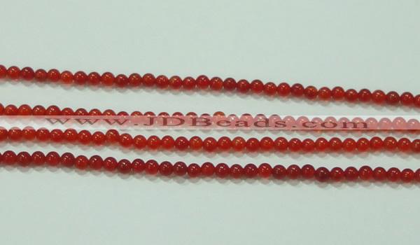 CTG52 15.5 inches 2mm round grade AA tiny red agate beads wholesale