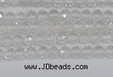 CTG601 15.5 inches 3mm faceted round white crystal beads