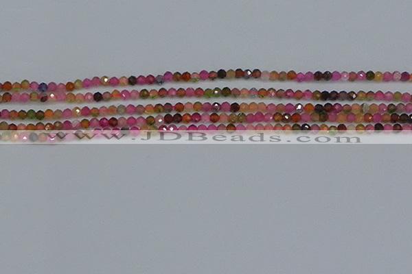 CTG652 15.5 inches 3mm faceted round tourmaline gemstone beads