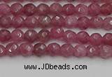 CTO656 15.5 inches 4mm faceted round Chinese tourmaline beads