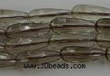 CTR85 15.5 inches 6*16mm faceted teardrop smoky quartz beads
