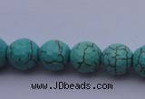 CTU14 15.5 inches 10mm faceted round blue turquoise beads Wholesale