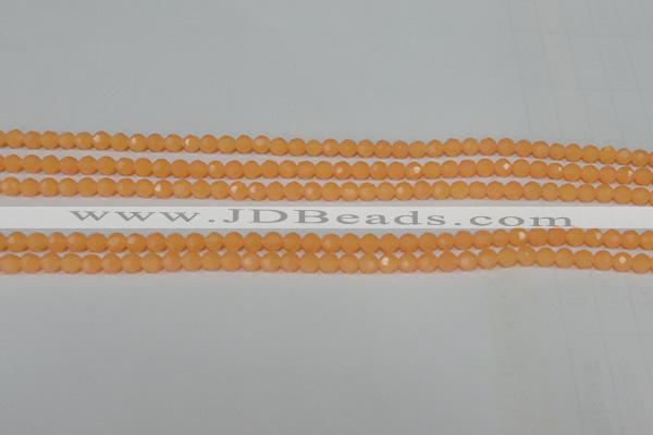 CTU2539 15.5 inches 4mm faceted round synthetic turquoise beads