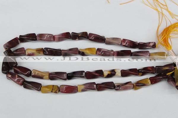 CTW125 15.5 inches 9*20mm twisted trihedron mookaite gemstone beads
