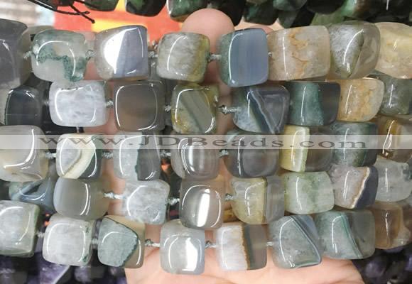 CUBS119 15 inches 12*13mm cube agate gemstone beads wholesale