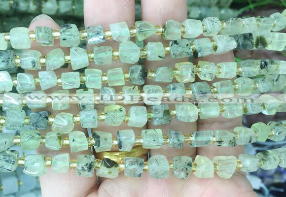 CUBS56 15 inches 6 - 7mm cube prehnite gemstone beads wholesale