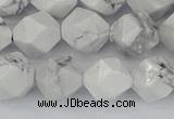 CWB240 15.5 inches 10mm faceted nuggets white howlite beads
