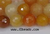 CYJ649 15.5 inches 12mm faceted round mixed yellow jade beads