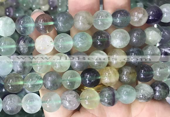 FLBS34 15 inches 10mm round colorful fluorite beads wholesale