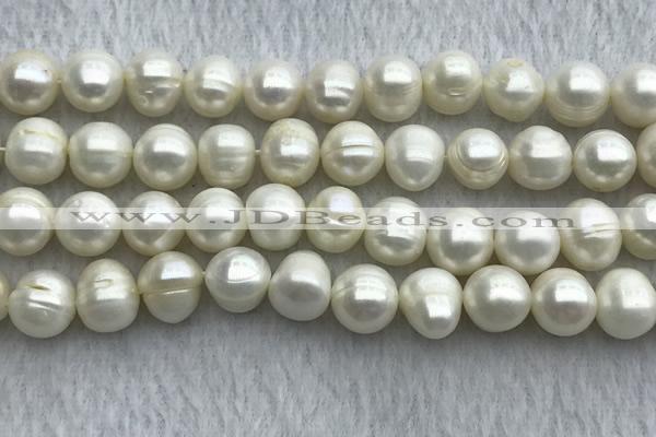 FWP112 15 inches 10mm - 11mm potato white freshwater pearl strands