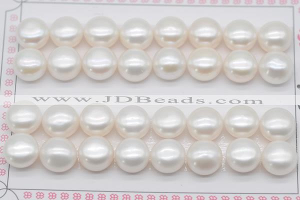 FWP466 half-drilled 11-11.5mm bread freshwater pearl beads